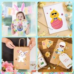 OHOME Easter Basket Stuffers for Kids – DIY Happy Egg Bunny Sticker Crafts Stick