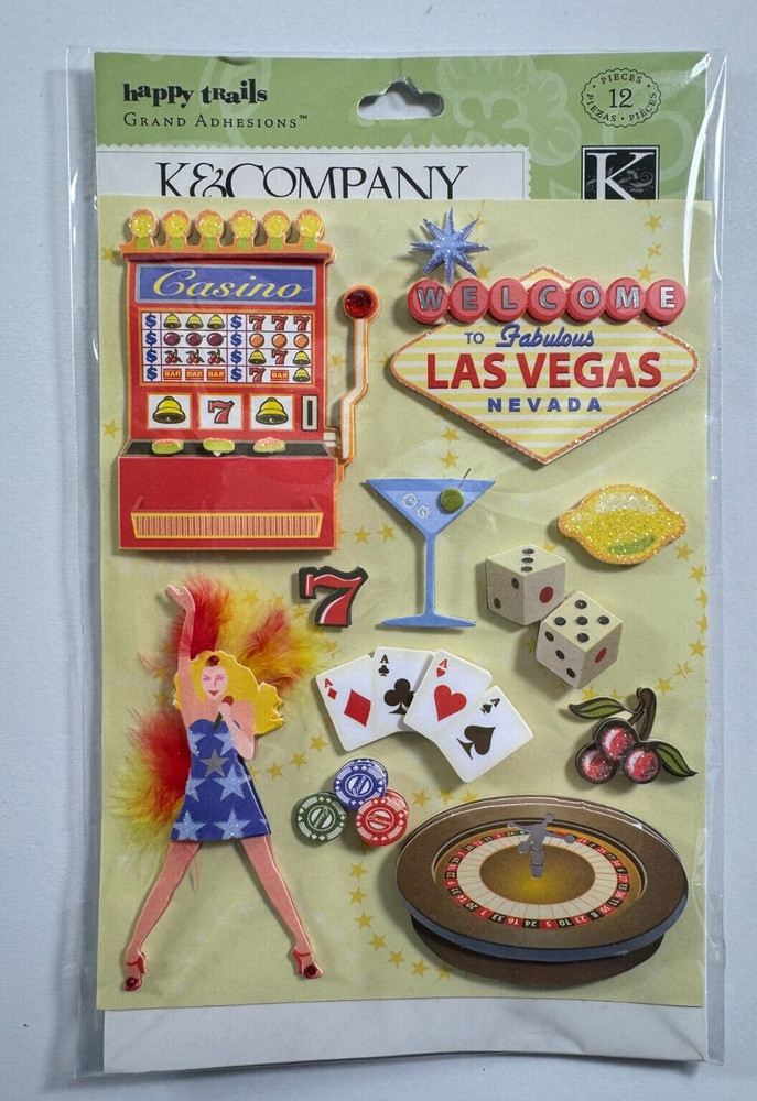 Happy Trails Las Vegas Casino Grand Adhesions 3D Scrapbooking Stickers