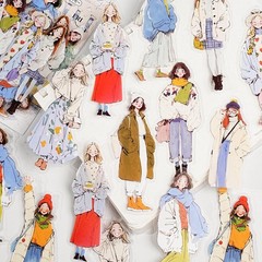 20Pcs Korean Girls Boys PET Stickers Journal Card Planner Scrapbooking Collage