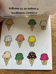 Stick-n-sniff Frozen Delights ice cream stickers{they do not smell} 3 sheets