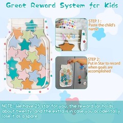 Magnetic Star Reward Jar for Kids Classroom Chore Chart, Home Rewards