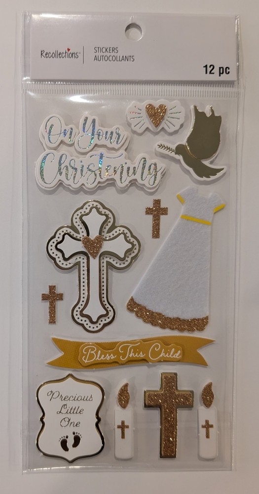 Baby Christening Scrapbooking Stickers by Recollections