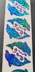 HAMBLY STUDIOS PRISMATIC BLUE TEAL DOLPHINS OCEAN VINTAGE RARE RETIRED