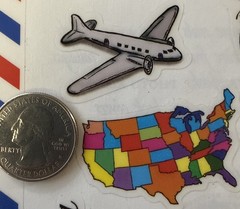 TRAVEL MEMORIES Mylar Stickers (26pc)6”x12”PSX Design•Airplane •Card Making•