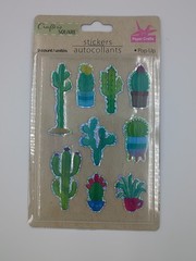 9-Pc 3D Shiny Pop-Up Sticker Set Flower Dragonfly Koala Bee Bunny Cactus