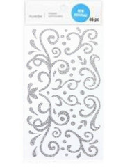 Swirl Swirls Flourish Bling Silver Glitter Accents Recollections Stickers