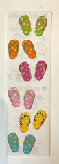 LOT Of 6 STRIPS MRS GROSSMAN’S Stickers BEACH BALL & FLIP FLOPS 2007 Ocean Fun