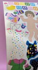 Vintage Sandylion Maxi Activity Sticker Sheet Dress a Baby – READ!