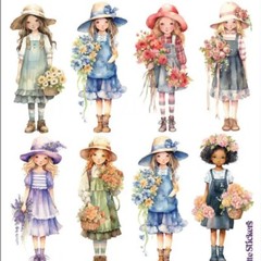 Violette Stickers – 1 Country Charm Sticker Sheet for Stationary & Scrapbooking