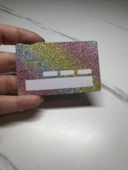 Credit card sticker. Glitter skin PINK