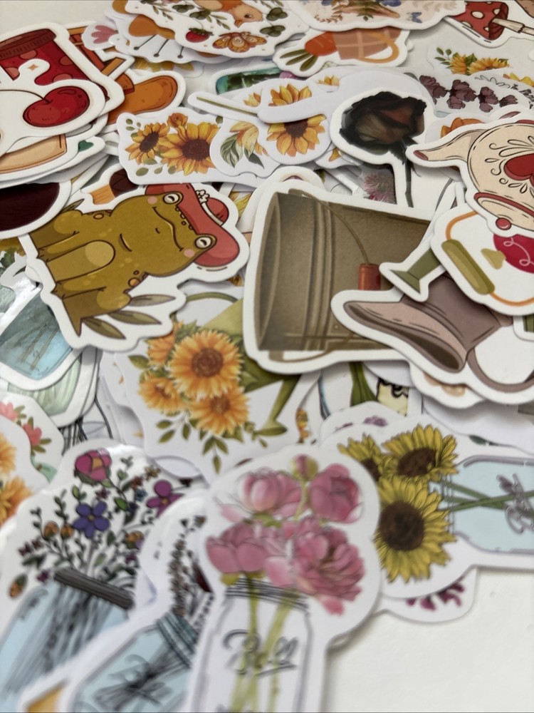 10 STICKERS RANDOM FLOWER SUNFLOWER MUSHROOMS KETTLE Rain Boots AFIPA