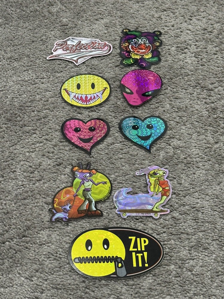 Vintage 1990s Prism Vending Machine Stickers – 9 Individual Stickers
