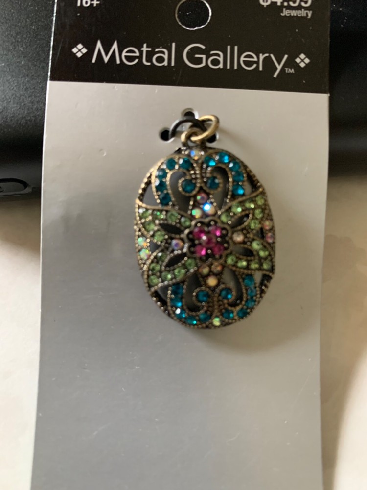 METAL GALLERY OVAL SHAPED SPARKLY GEMSTONE JEWELRY 1PC