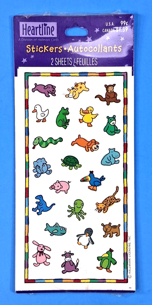 Hallmark Heartline Baby Animals Sticker Pack 2 Sheets