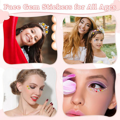 3500 Pcs Gems for Kids Crafts, 10 Sheets Self Adhesive Jewels Stickers, Bling Ge