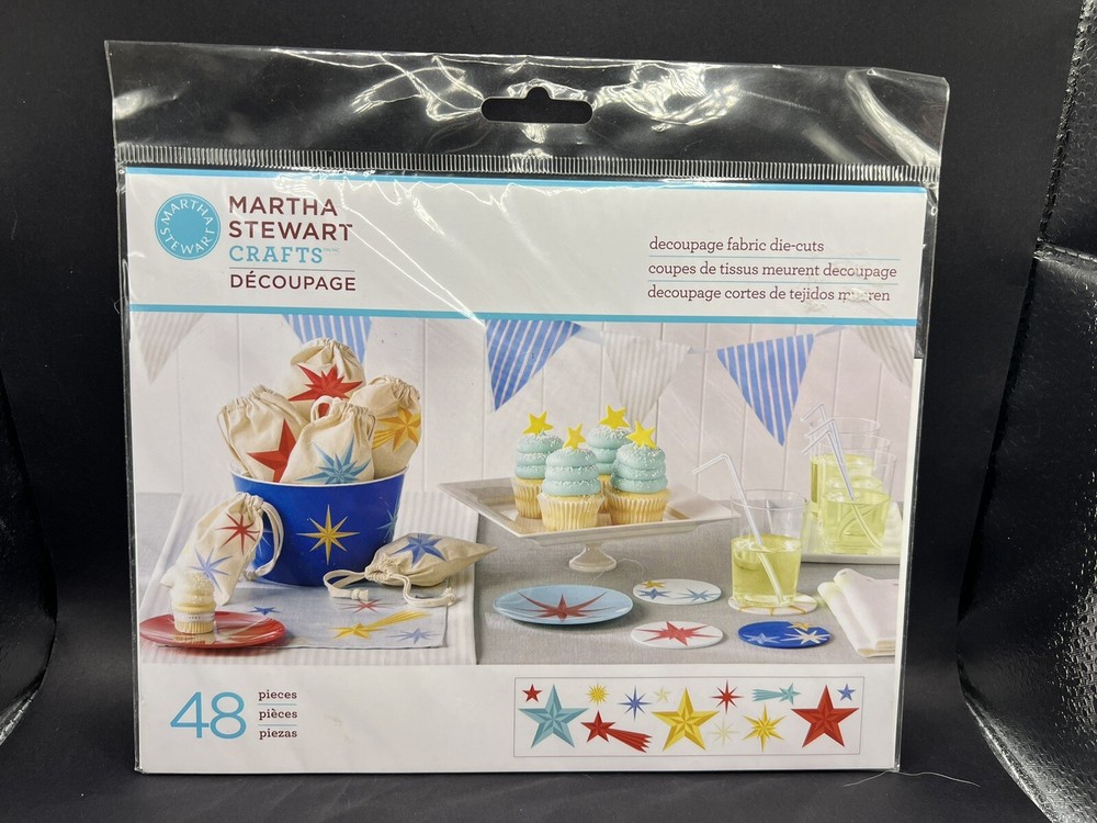 Martha Stewart decoupage fabric die cuts Star Pattern NEW
