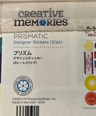 Creative Memories PRISMATIC Sticker(3) Colorful Celebrating Everyday Life. NLA