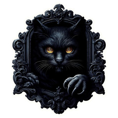 Horror Gothic Black Cat Creepy Vinyl Sticker for Iphone Dark Aesthetic
