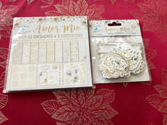 LOT #312 – GOLD & GLITTER Little Birdie 6X6 Paper Pad + Ephemera 44/pcs AMOR MIO