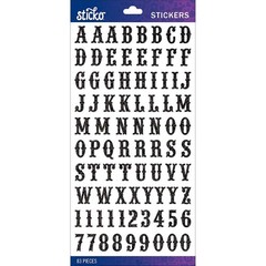 Sticko Alphabet Stickers Black Glitter Carnival Small