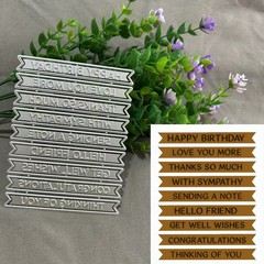 9pcs English Words banner pick metal cutting dies cut machine cutter die
