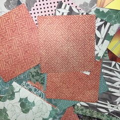 Craft Lot. Scrapbk New Stencils Stickers Stamps. Colorful Paper Sheets/square.