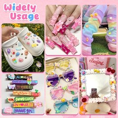 Zefy 120pcs Cute Slime Charms, No Repeating Jelly Resin Small, Multicolor