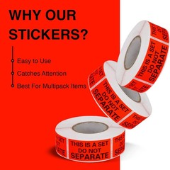 Do Not Separate Labels – 1in x 2in, 500/Roll, 20 Rolls in Fluorescent Red Orange