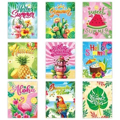 Hawaiian Bright Beachy Patterned Joyful Hawaiian Decorative Wine Bottle Stickers