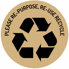 Eco-Friendly Packaging LABELS | «Re-Purpose, Re-Use, Recycle» Gradient Sticker |