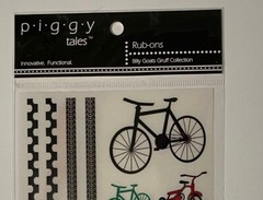 Piggy Tales Alphabet Stickers & Bicycles Rub Ons Card Making Scrapbooking