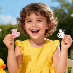 1000 Pcs Animal Rubber Duck Roll Stickers Self-Adhesive Funny Safari Zoo Anim…