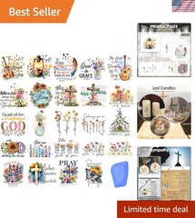 24 Sheets of Waterproof Christian Transfers – Bible Verse Stickers for Crafts