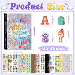 5000 PCS Colorful Letter and Number Stickers for Kids DIY Crafts & Decor