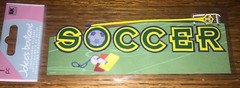 JOLEES SOCCER TITLE Play Kick Ball Field Goal Net Sports Cone Whistle Stickers