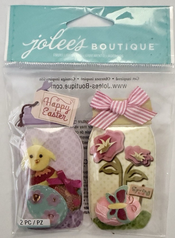 Jolee’s EASTER EGG JARS Scrapbooking Sticker set~Quick Ship!~Beautiful!