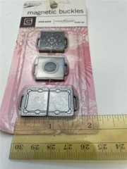RARE Vintage Basic Grey MAGNETIC BUCKLES 3 PACK free USA ship