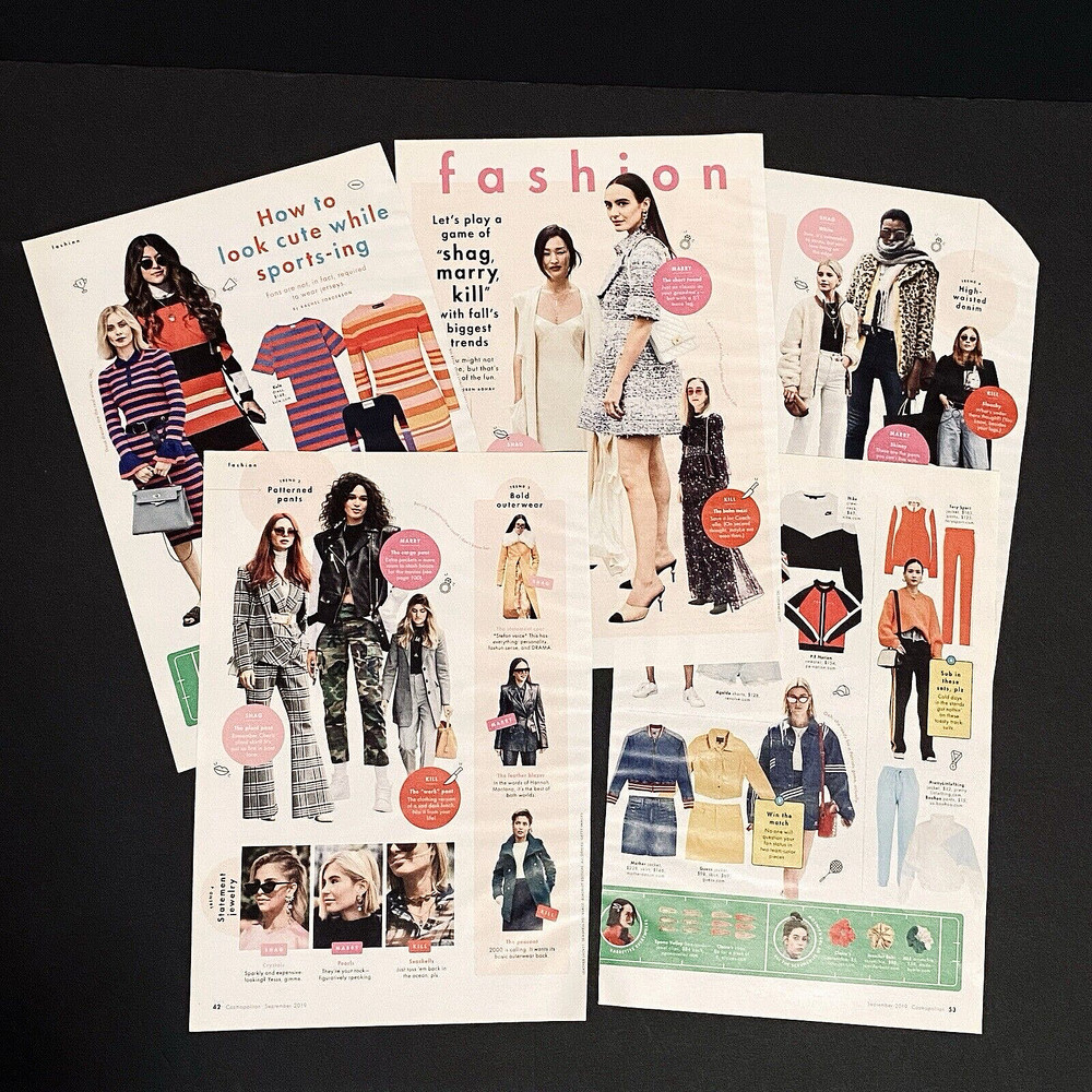 Fashion Magazine Clippings 2019 Models Junk Journal Decoupage Scrapbook Craft
