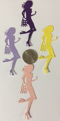 WOMAN WITH PURSE Die-Cut(6pc) 1″x 3″•Working Girl•Female•School •Dancer•Stripper