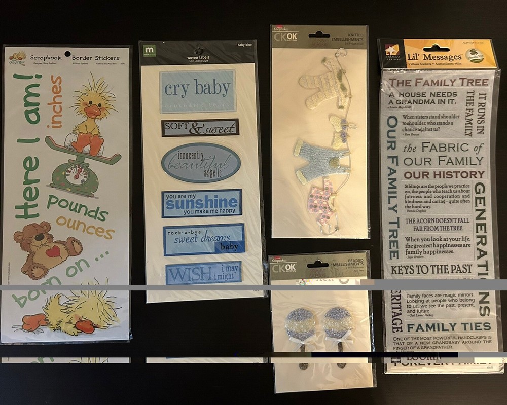 Creating Keepsakes & Others Baby Boy Lot 5 Infant Family Scrapbook Stickers