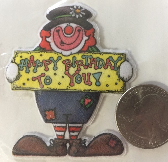 PARTY,PARTY,PARTY Puffy Stickers (3pc)Provo•Happy Birthday•Ice Cream•Clown•Gift