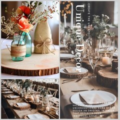 10 PCS 8-9 Inch Large Wood Slices for Centerpieces, with Table Number Holders…