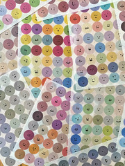 Random Lot Of 3 Smiley Face, Emotion Sticker Sheets: Washi-style Paper Stickers