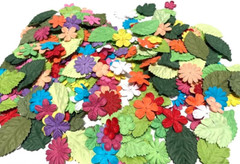 200 Pcs Handmade Mixed Mulberry Paper Flowers Petals and Leaves Scrapbooking Wed
