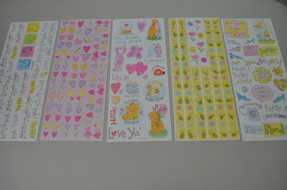 Scrapbook Stickers – 5 Sheets – by David Walker