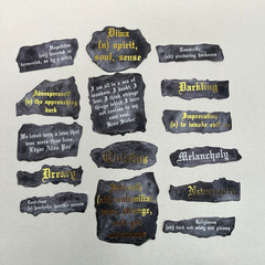Gothic Phrase Stickers Halloween Scrapbooking Junk Journal Collage