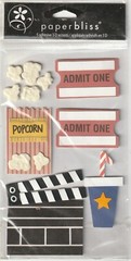 RARE! Vintage Paperbilities AT THE MOVIES Popcorn 3-D 98726 Fast FREE Ship!