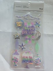 Recollections HAPPY BIRTHDAY PURPLE THEMED Scrapbooking stickers
