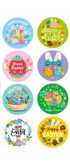 40 Pieces Round 1” Happy Easter Egg Bunny Stickers Party Decor Envelope Seals