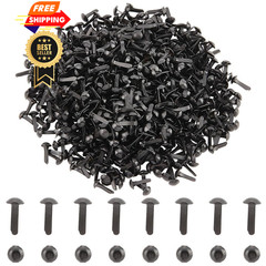 PH PandaHall 1000pcs Mini Brads Fasteners Black Metal Paper